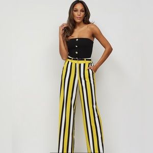 Petite Striped Wide-Leg Pant. NWT (Runs big)